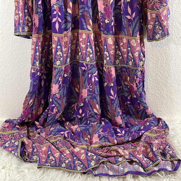 SHEIN Boho Floral Print V-Neck Maxi Flowy Dress Size Small - Picture 4 of 11